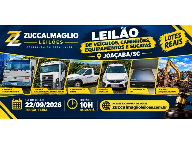 TODOS OS LOTES SERÃO FECHADOS ÁS 16 HORAS, INCLUSIVE AQUELES COM OFERTAS LANÇADAS.LEILAO SIMAE JOACABA SC LEILOEIRO GERALDO ZUCCALMAGLIO (48996642881)