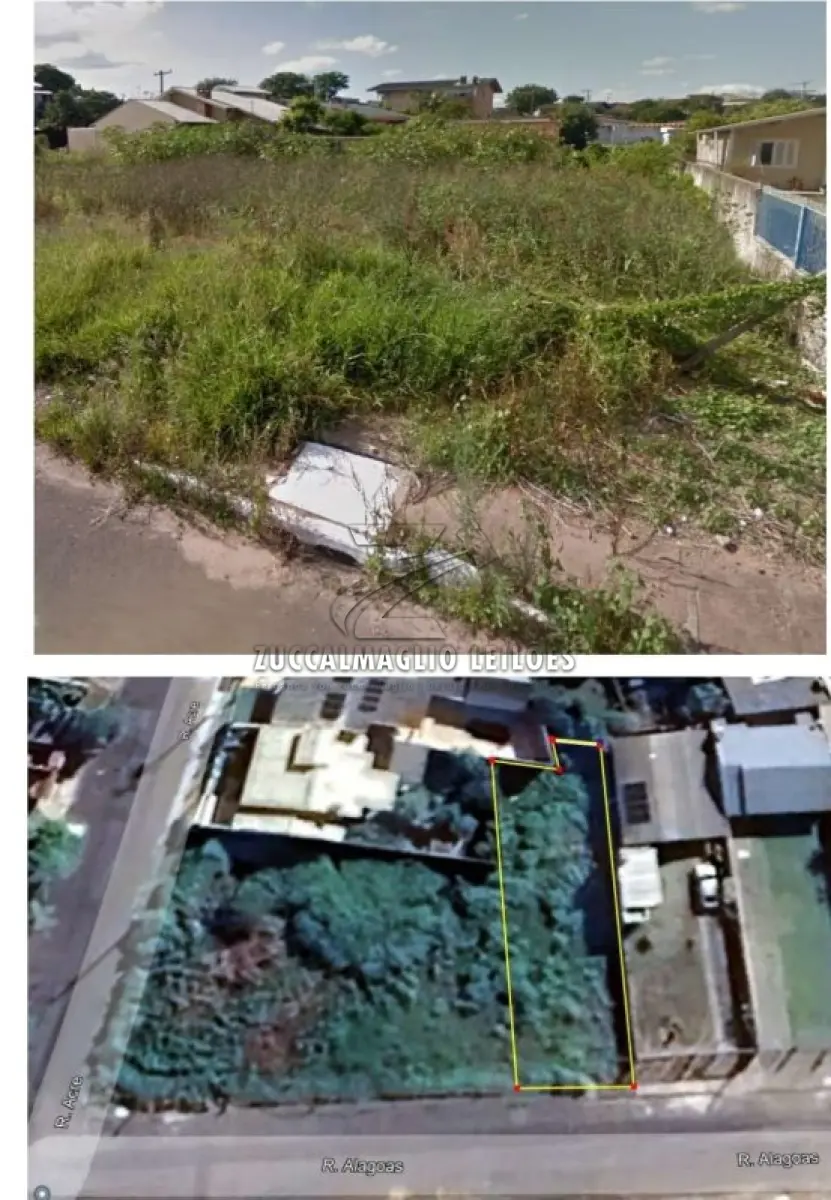 LOTE 001 - um terreno situado na Rua Alagoas, S. nr, Parque Amador, com área superficial de 348,125m2, Matricula nr. 7612 do R. I de Esteio